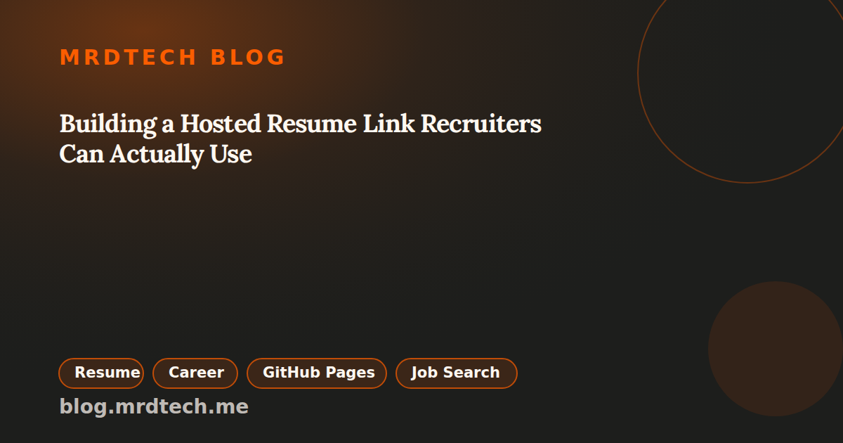 Building a Hosted Resume Link Recruiters Can Actually Use social preview image